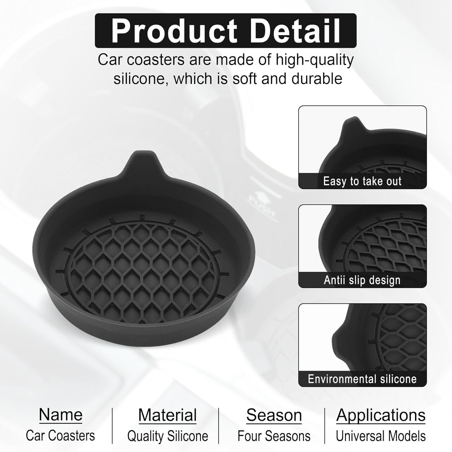 Sleek Car Cup Holder Coasters